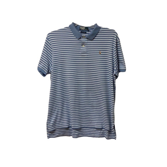 Ralph Lauren Polo Shirt Men’s Blue with White Stripes Size XL - Picture 2 of 7